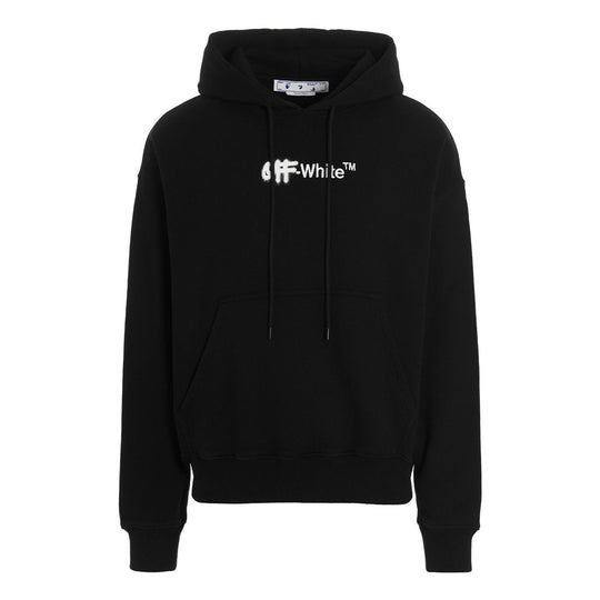 Men's Off-White FW22 Alphabet Logo Printing Hooded Long Sleeves Loose Fit Black OMBB085F22FLE0021001