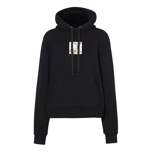 (WMNS) Burberry Deer Print Cotton Oversized Hoodie Black 8024655