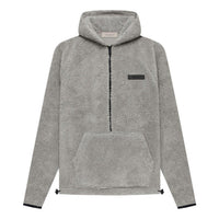 Fear of God Essentials SS22 Mens Polar Fleece Half Zip Hoodle 'Dark Oatmeal' FOG-SS22-459