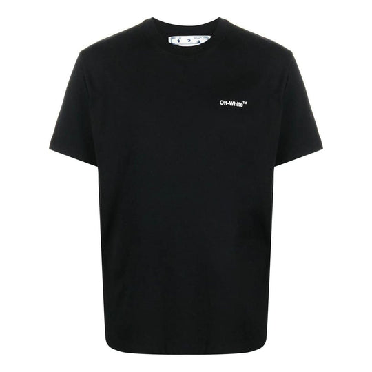 Men's Off-White Chain Arrow Logo Printing Short Sleeve Casual Version Black T-Shirt OMAA027F22JER0111001