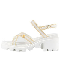 (WMNS) Gucci Lug Sole Sandal with Web 'White Yellow' 645776-D3VF0-9364