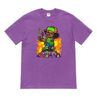 Supreme SS19 Molotov Kids Tee Purple Little Boy Short Sleeve Unisex SUP-SS19-752