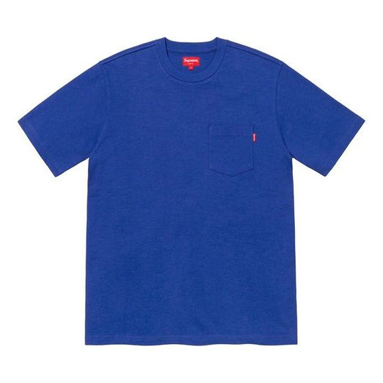 Supreme SS20 Week 1 S/S Pocket Tee Basic Short Sleeve Unisex Royal Blue T-Shirt SUP-SS20-135