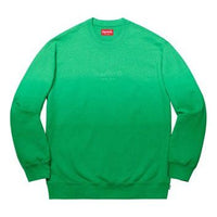 Supreme SS19 Dipped Crewneck Green Round Neck Long Sleeves Unisex SUP-SS19-495