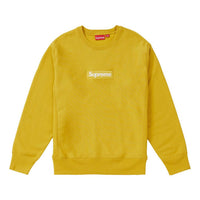 Supreme FW18 Box Logo Crewneck Mustard Classic Round Neck Pullover Unisex Yellow SUP-FW18-1078