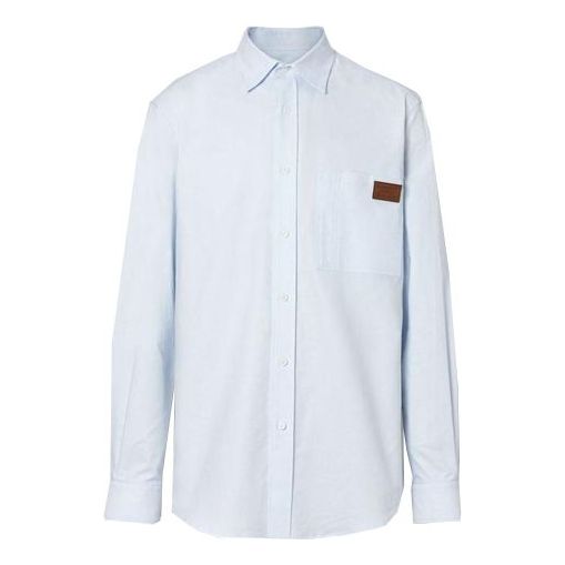 Men's Burberry Oxford Cotton Long Sleeves Shirt Light Blue 80175581