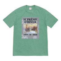 Supreme FW19 Week 17 DHiver Tee Winter Scene Printing Short Sleeve Unisex Gray Green SUP-FW19-10933