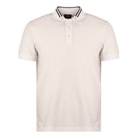 Men's FENDI Stripe Embroidered Loose Casual Short Sleeve Polo Shirt White FAF572AAYDF0QA0