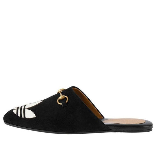 (WMNS) Gucci Trefoil Slipper x Adidas 'Black Suede' 702211-DE8X0-1060
