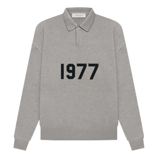 Fear of God Essentials SS22 Knit Ls Polo 1977 Dark Oatmeal FOG-SS22-058