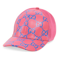 Gucci GG Leather Baseball Hat 'Pink Blue' 728853-4HAWH-8972