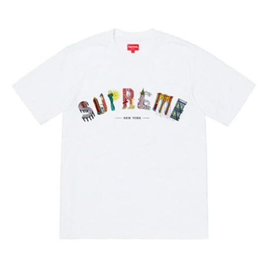 Supreme SS19 City Arc Tee White Embroidered Logo Short Sleeve Unisex SUP-SS19-478