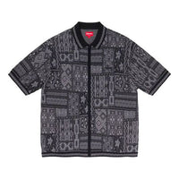 Supreme SS20 Week 15 Patchwork Knit Zip Up Polo Polo 'Black' SUP-SS20-697