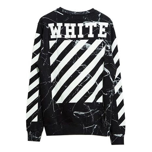 Off-White Marble Pattern Pullover Men Black OMBA003G20FLE0021001