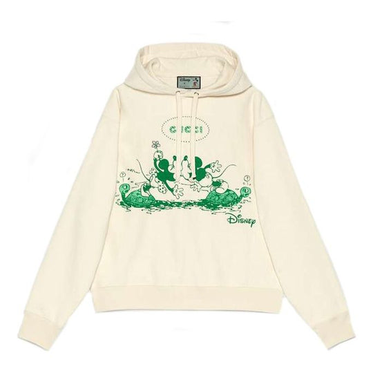 Gucci x Disney Mickey Minnie Printed Logo Hooded Long-Sleeved Sweater For Men Beige 604218-XJB7A-9901