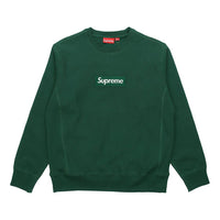 Supreme FW18 Box Logo Crewneck Dark Green Classic Round Neck Pullover Unisex SUP-FW18-1073