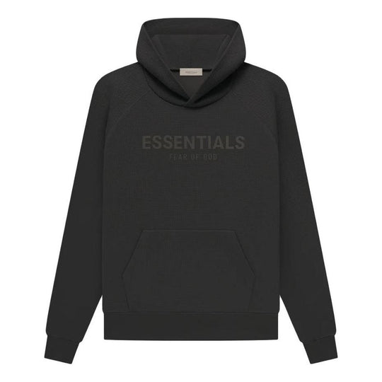 Fear of God Essentials SS23 waffle Raglan Hoodie 'off Black' FOG-SS23-037