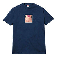 Supreme SS18 Necklace Tee Navy Printing Short Sleeve Unisex Navy Blue SUP-SS18-0055