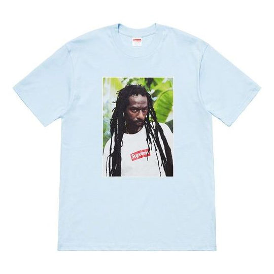 Supreme SS19 Buju Banton Tee Reggae Character Printing Short Sleeve Unisex Light Blue SUP-SS19-10477