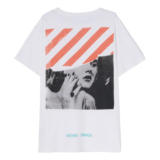 Off-White Printing Short Sleeve Loose Fit White OMAA002G20JER0010188