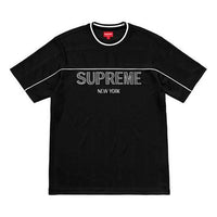 Supreme SS18 Dazzle Warm Up Top Black Tee 'Black White' SUP-SS18-0011