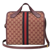 (WMNS) Gucci Logo Stripe Webbing Canvas Large Capacity travel handbag Unisex / Red Classic 565224-9Y9MT-9864