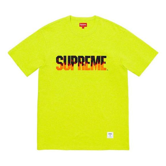 Supreme FW19 Week 1 Flame SS Top Logo Tee SUP-FW19-027