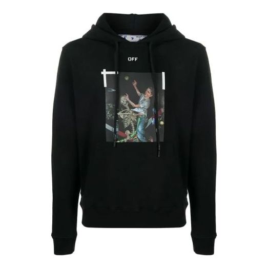 Off-White Pascal Painting Printing Hooded Pullover Men Black OMBB034F20FLE0111001