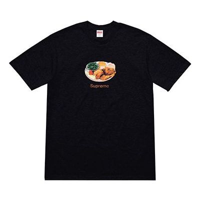 Supreme SS18 Chicken Dinner Tee Black Printing Short Sleeve Unisex Black SUP-SS18-0031