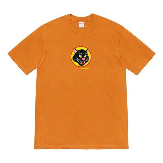 Supreme SS20 Week 1 Black Cat Tee Short Sleeve Unisex Orange SUP-SS20-311