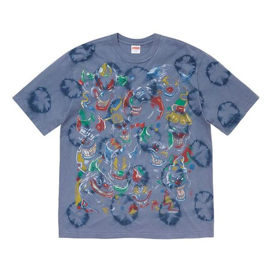 Supreme FW19 Week 17 Clowns Tee Clown Printing Short Sleeve Unisex Navy Blue SUP-FW19-10947