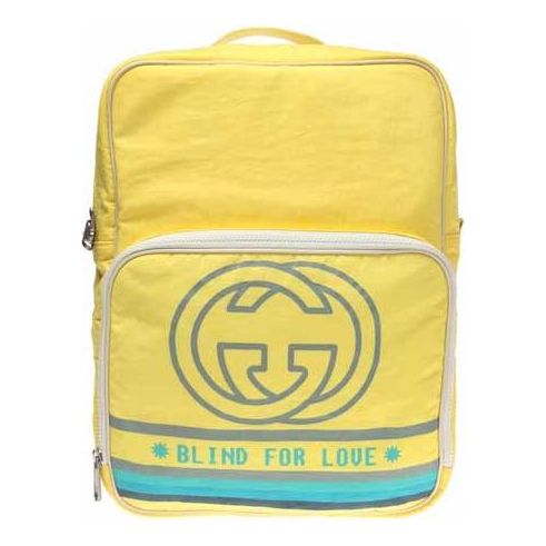 Gucci Retro Logo Printing Nylon Large Capacity Schoolbag Backpack / Yellow 536724-9XBAX-7482