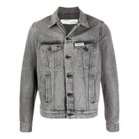 Men's Off-White Arrow Denim Jacket Gray OMKY002R20E540200810