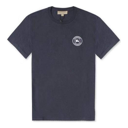 Burberry SS21 Casual Logo Short Sleeve Unisex Navy Blue 80040541