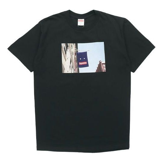 Supreme Week 1 Banner Tee Short Sleeve Unisex Black SUP-FW19-222