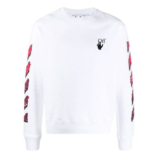 Off-White Men's SS21 Marker Arrows Crew Neck White OMBA025R21FLE0040125