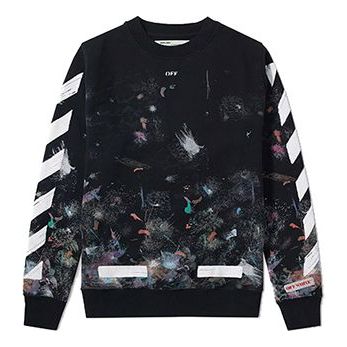 Off-White Galaxy Brushed Print Sweatshirt 'Black' OMBA003F176190309901