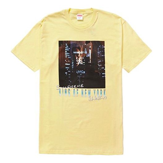 Supreme SS19 Christopher Walken King Of New York TeePale Yellow SUP-SS19-239