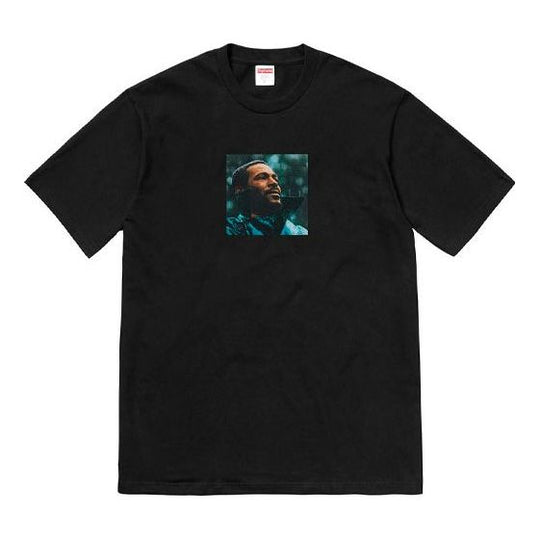 Supreme FW18 Marvin Gaye Tee Black Character Printing Short Sleeve Unisex SUP-FW18-1203