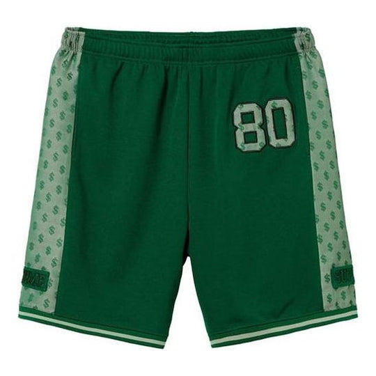 Supreme SS18 Monogram Short Dark Green US dollar Embroidered Athleisure Casual Sports Shorts Unisex SUP-SS18-425