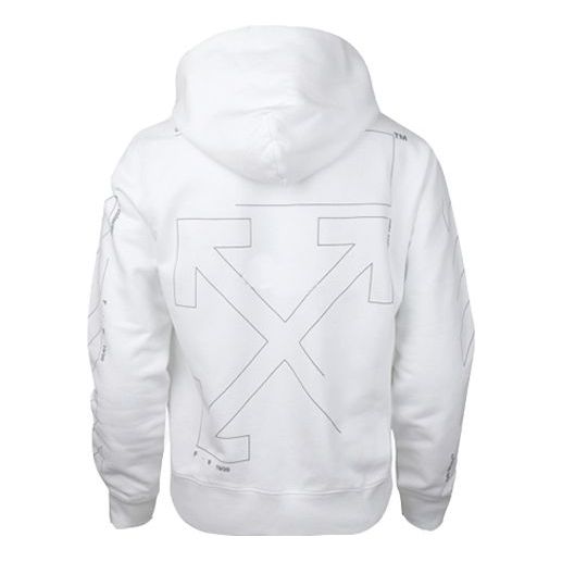 Off-White Diagonal Sleeve Unfinished Popover Hoody White OMBB034E19E300030191