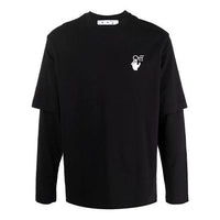 Men's Off-White Gradient Arrow Long Sleeves Loose Fit Black T-Shirt OMAB066F21JER0041084