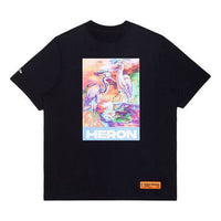 HERON PRESTON SS20 Painting Logo Printing Short Sleeve Unisex Black HMAA013S209140211088