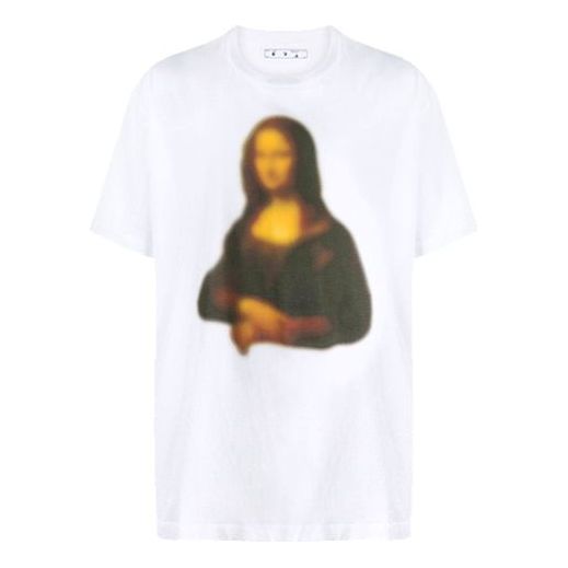 Off-White FW20 Mona Lisa Applique Tee Men's White OMAA038F20FAB0140101