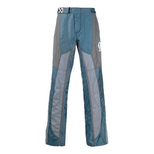 Off-White Splicing Straight Casual Long Pants Version Blue OMKF007S20I020350801