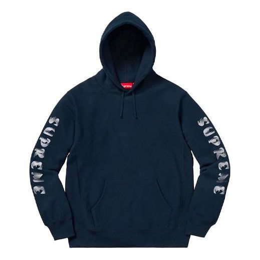 Supreme FW18 Gradient Sleeve Hooded Sweatshirt Navy SUP-FW18-883