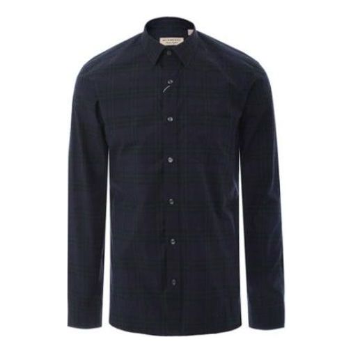 Men's Burberry Blue Plaid Long Sleeves Shirt Blue 40663931