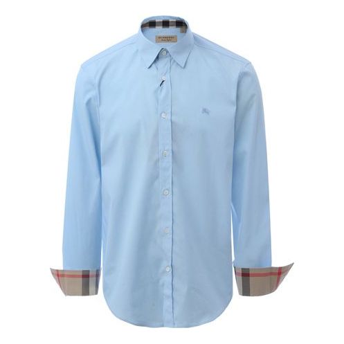 Men's Burberry Cotton Classic Long Sleeves Shirt Blue 39911601