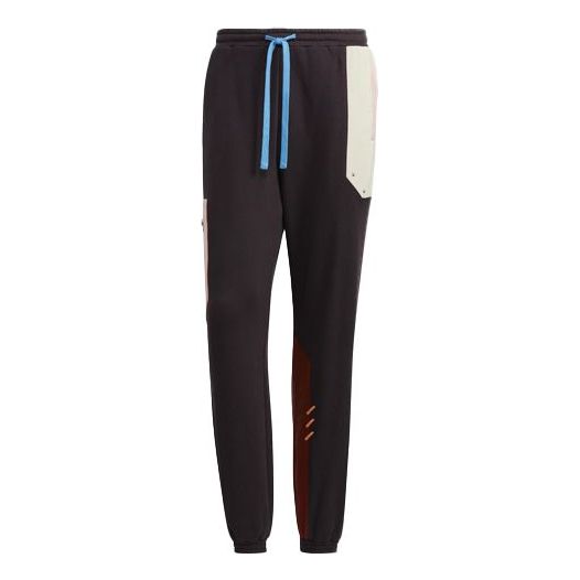 adidas originals Series Contrast Color Stitching Drawstring Sports Pants/Trousers/Joggers Brown HC0344