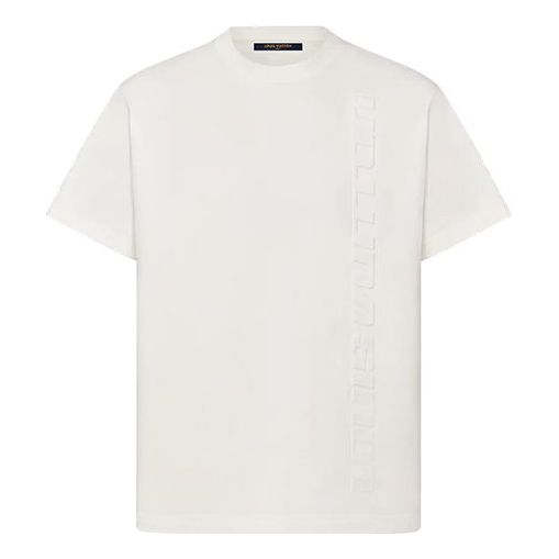 Men's LOUIS VUITTON Embossing Short Sleeve White T-Shirt 1A8XFQ